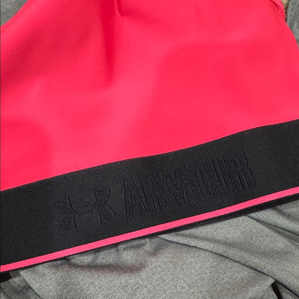 Under Armour Pink and Gray Built In Bra Tank - Picture 7 of 7